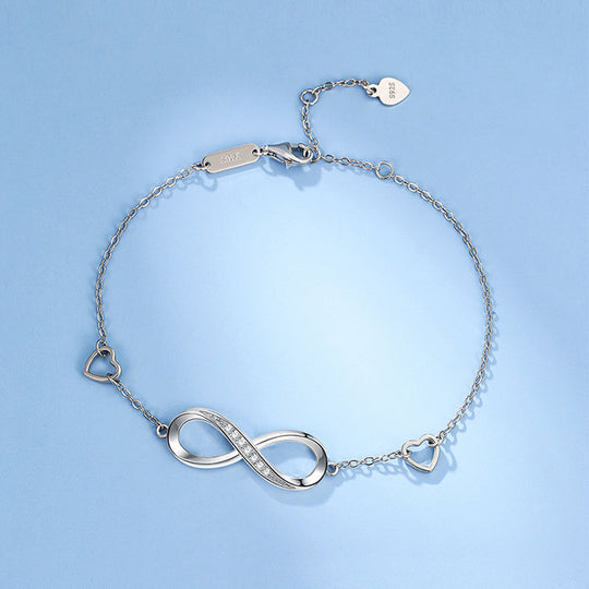 Eternal | Infinite Bracelet Set with Crystals and Delicate Hearts