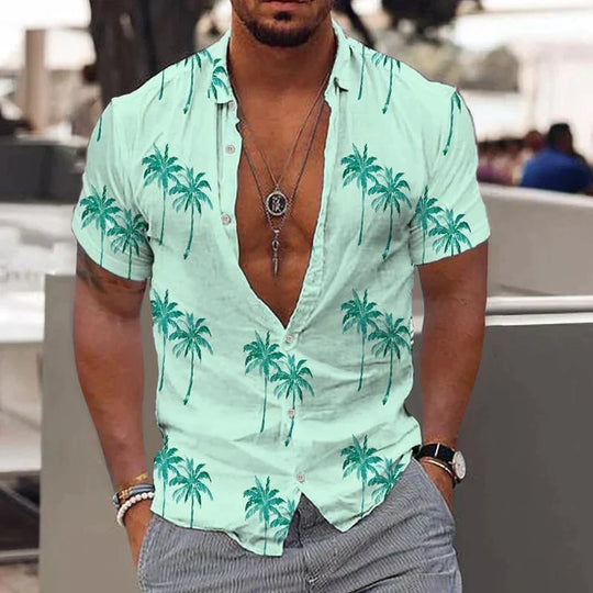Lugos | Men's Tropical Palm Print Shirt
