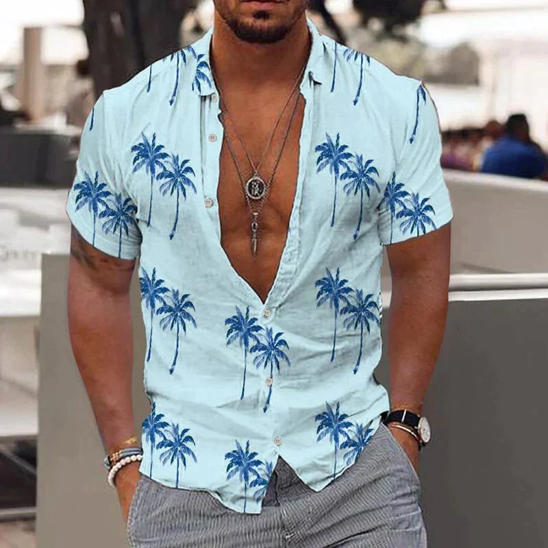 Lugos | Men's Tropical Palm Print Shirt