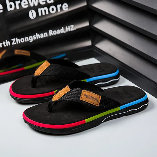 Joziah | Stylish Multicolored Flip-Flops with Non-Slip Sole for Men