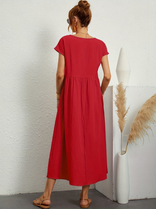 Clara | Fluid Midi Dress with Pockets