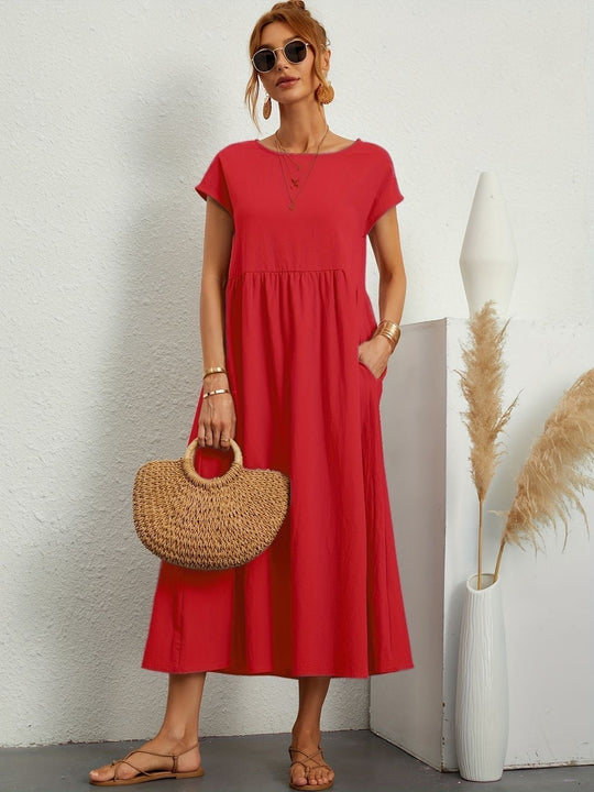 Clara | Fluid Midi Dress with Pockets