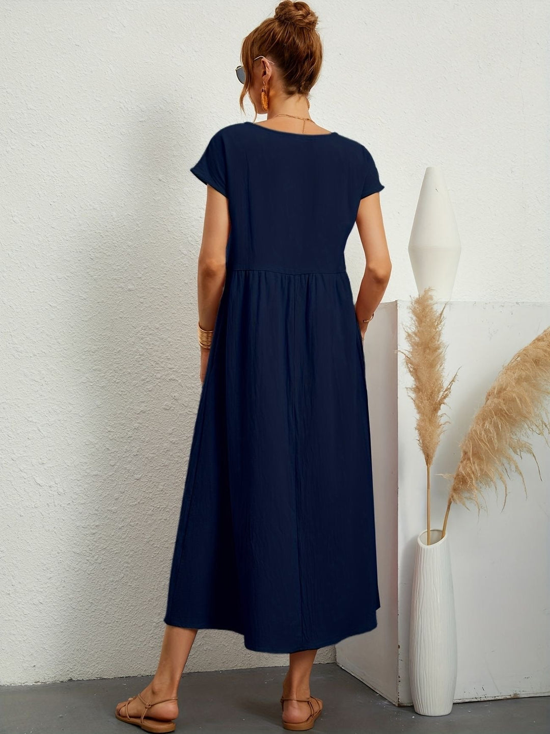 Clara | Fluid Midi Dress with Pockets