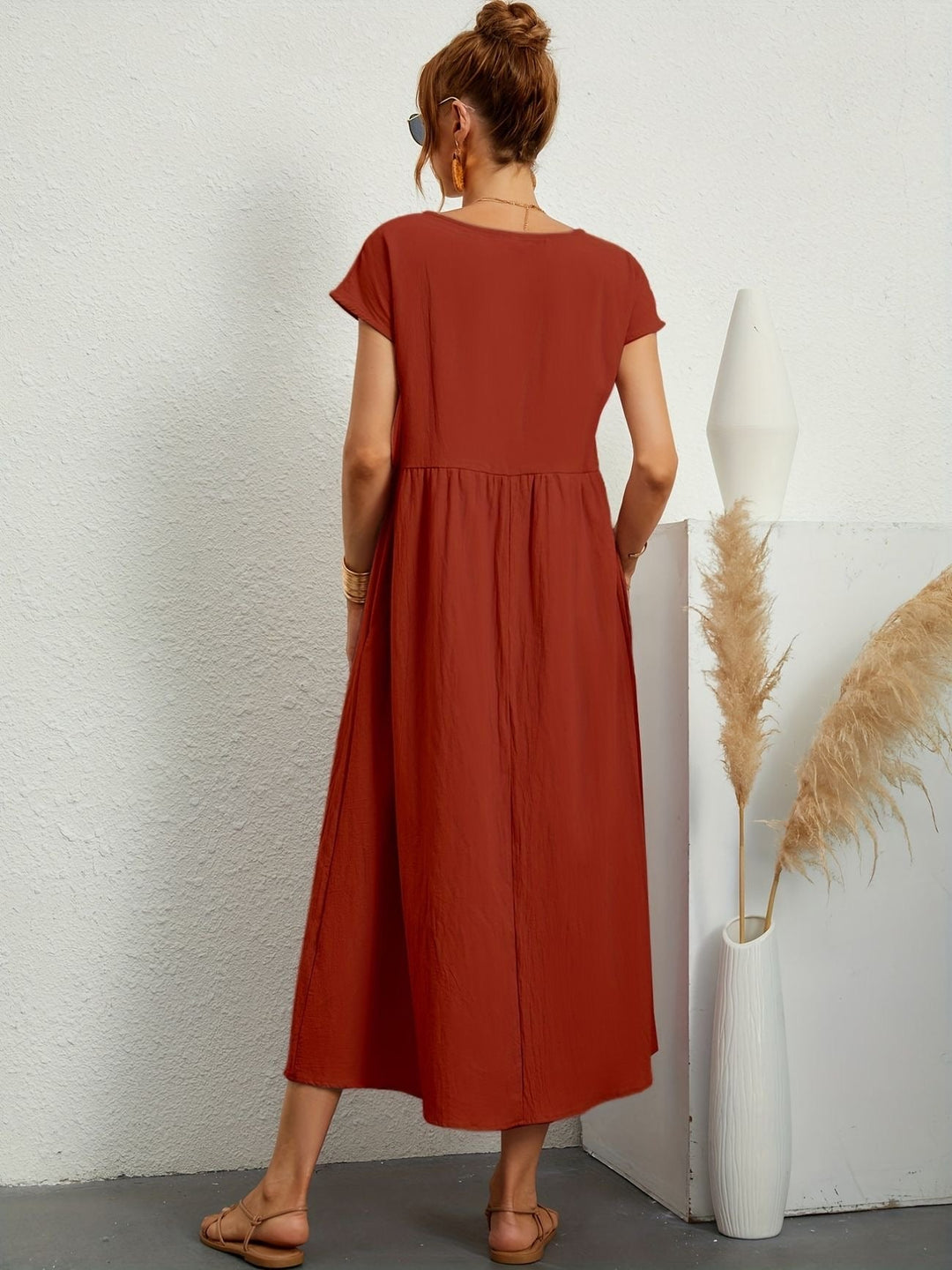 Clara | Fluid Midi Dress with Pockets