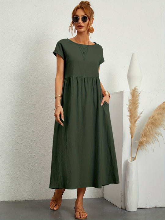 Clara | Fluid Midi Dress with Pockets