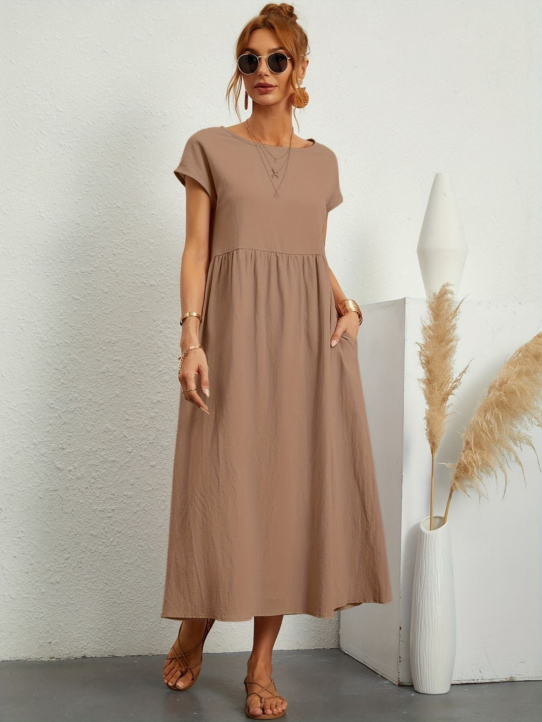 Clara | Fluid Midi Dress with Pockets