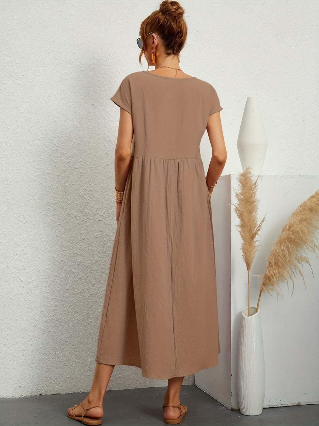 Clara | Fluid Midi Dress with Pockets