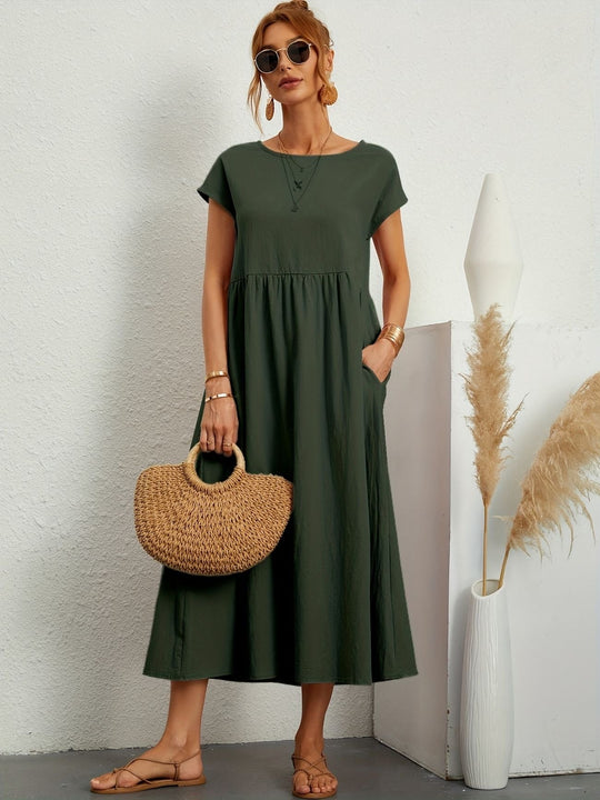 Clara | Fluid Midi Dress with Pockets