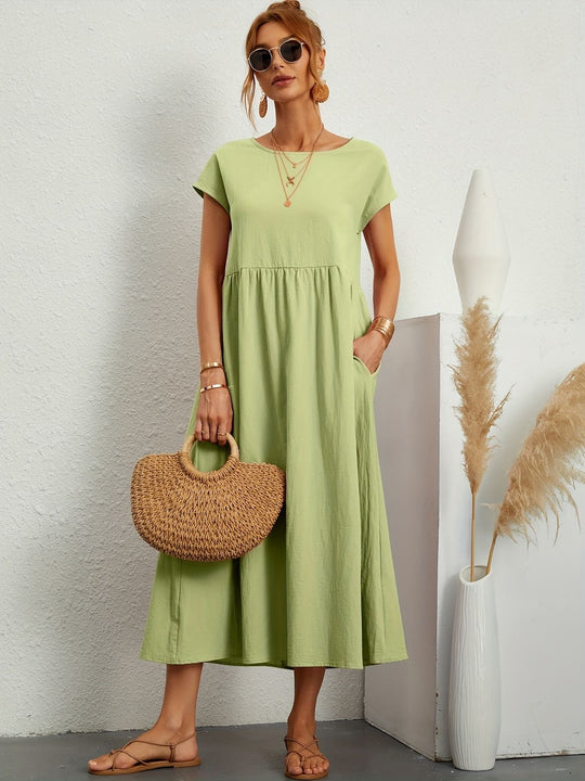 Clara | Fluid Midi Dress with Pockets