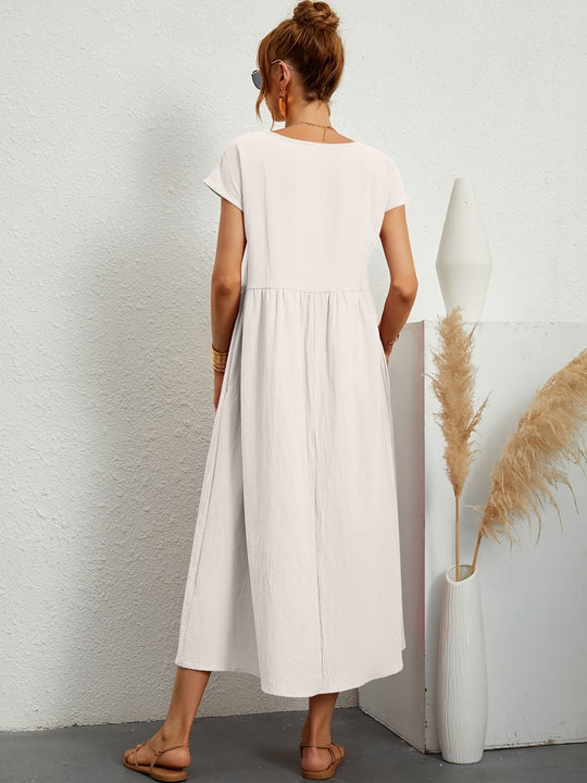 Clara | Fluid Midi Dress with Pockets