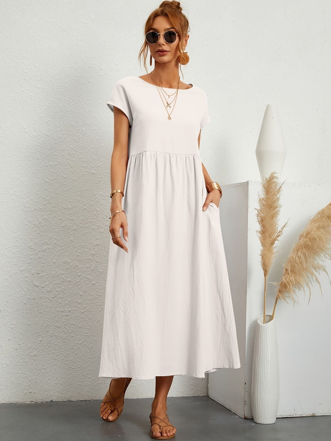 Clara | Fluid Midi Dress with Pockets