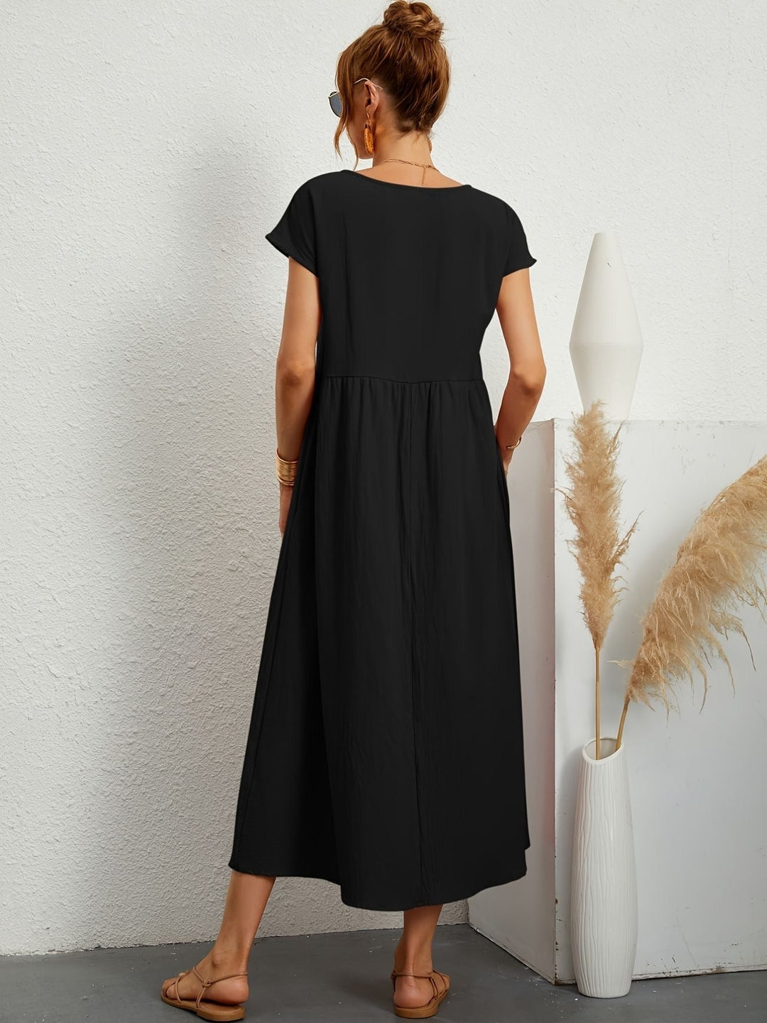 Clara | Fluid Midi Dress with Pockets