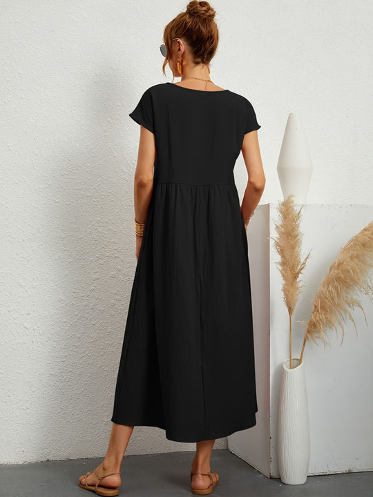 Clara | Fluid Midi Dress with Pockets