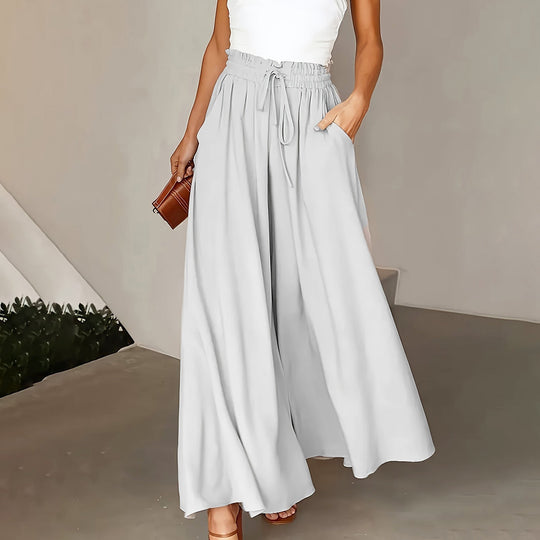 Brigitte | Wide-Leg Fluid Pants with Adjustable Waist