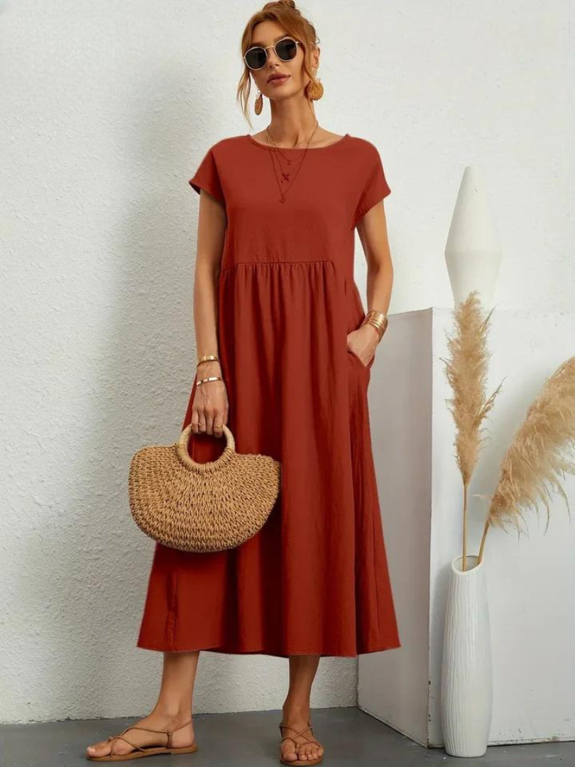 Maelis | Cotton-Linen Pocket Dress for Women