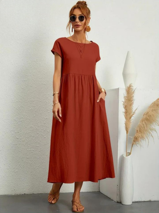 Maelis | Cotton-Linen Pocket Dress for Women