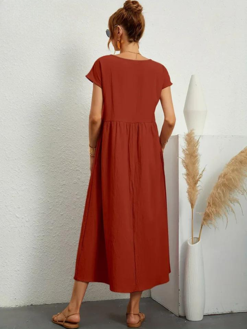 Maelis | Cotton-Linen Pocket Dress for Women