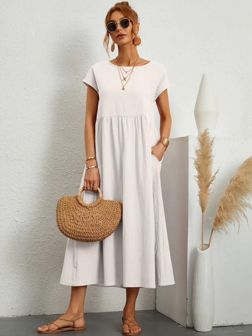 Maelis | Cotton-Linen Pocket Dress for Women