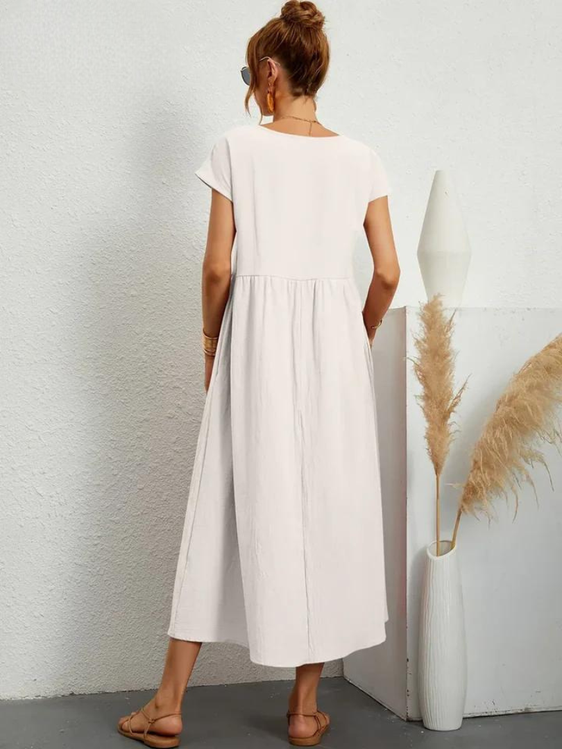 Maelis | Cotton-Linen Pocket Dress for Women