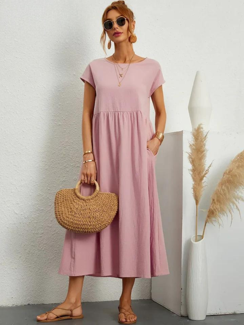 Maelis | Cotton-Linen Pocket Dress for Women