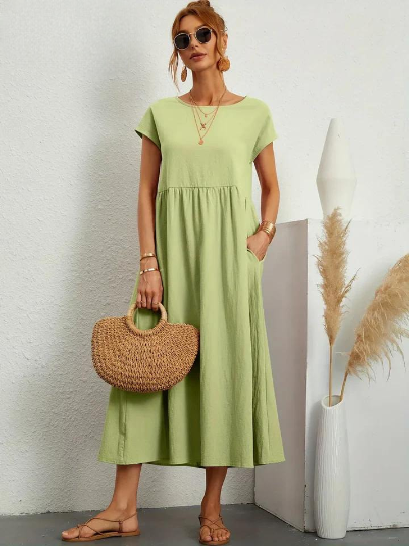 Maelis | Cotton-Linen Pocket Dress for Women