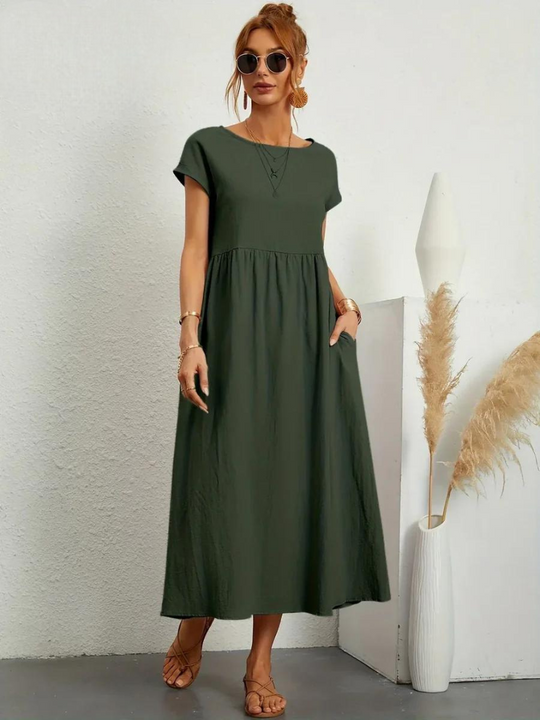 Maelis | Cotton-Linen Pocket Dress for Women