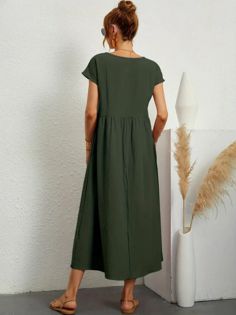 Maelis | Cotton-Linen Pocket Dress for Women