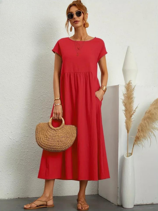 Maelis | Cotton-Linen Pocket Dress for Women