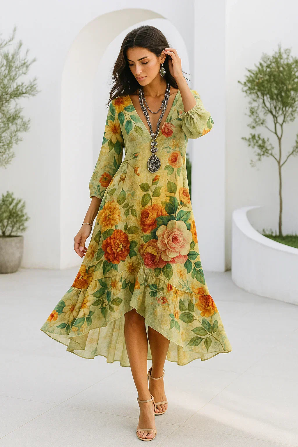 House | Bohemian Floral Maxi Dress - Lightweight