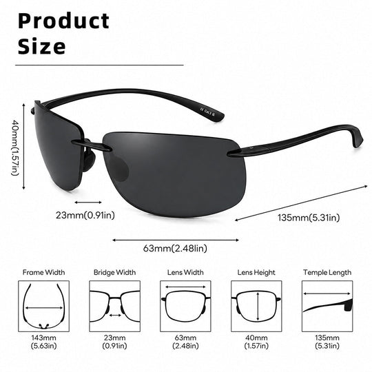 Fink™ | Rimless Polarized Sunglasses