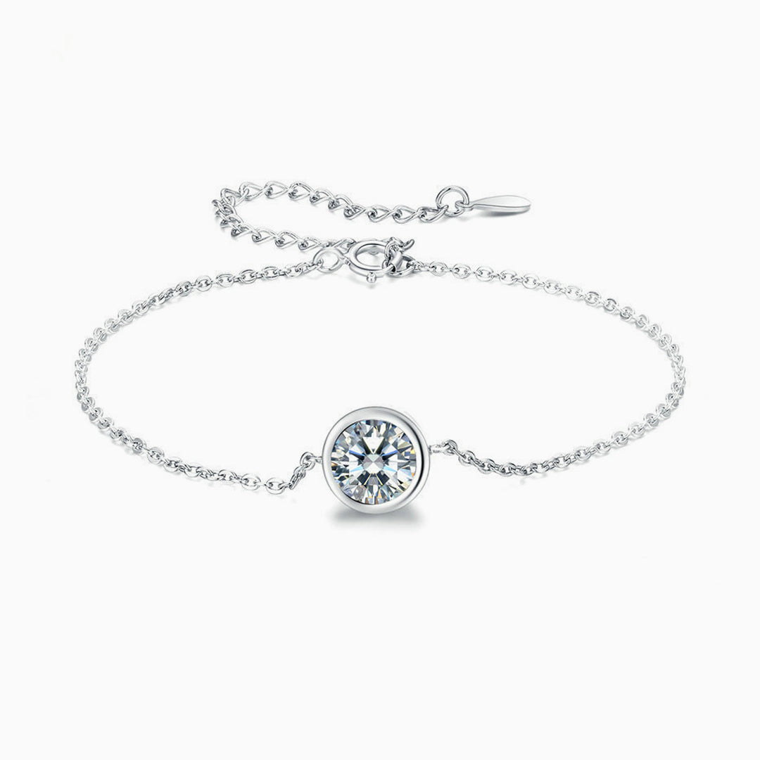 Light | Delicate Chain Bracelet with Closed Set Solitaire Crystal