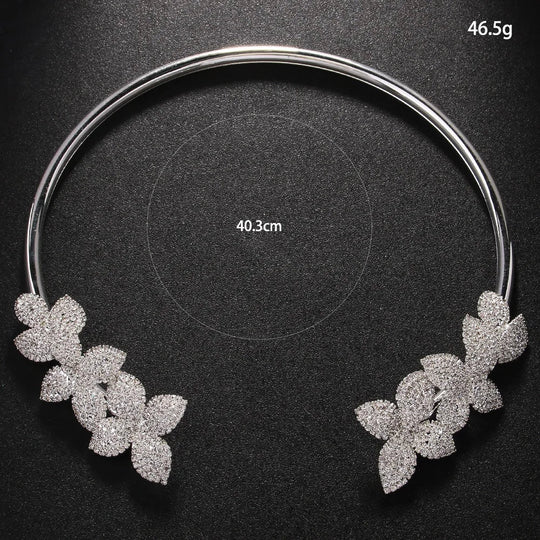 Elegant Crystal Flower Necklace