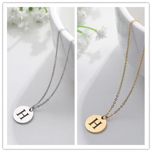 Elegant Gold Letter Pendant Necklace