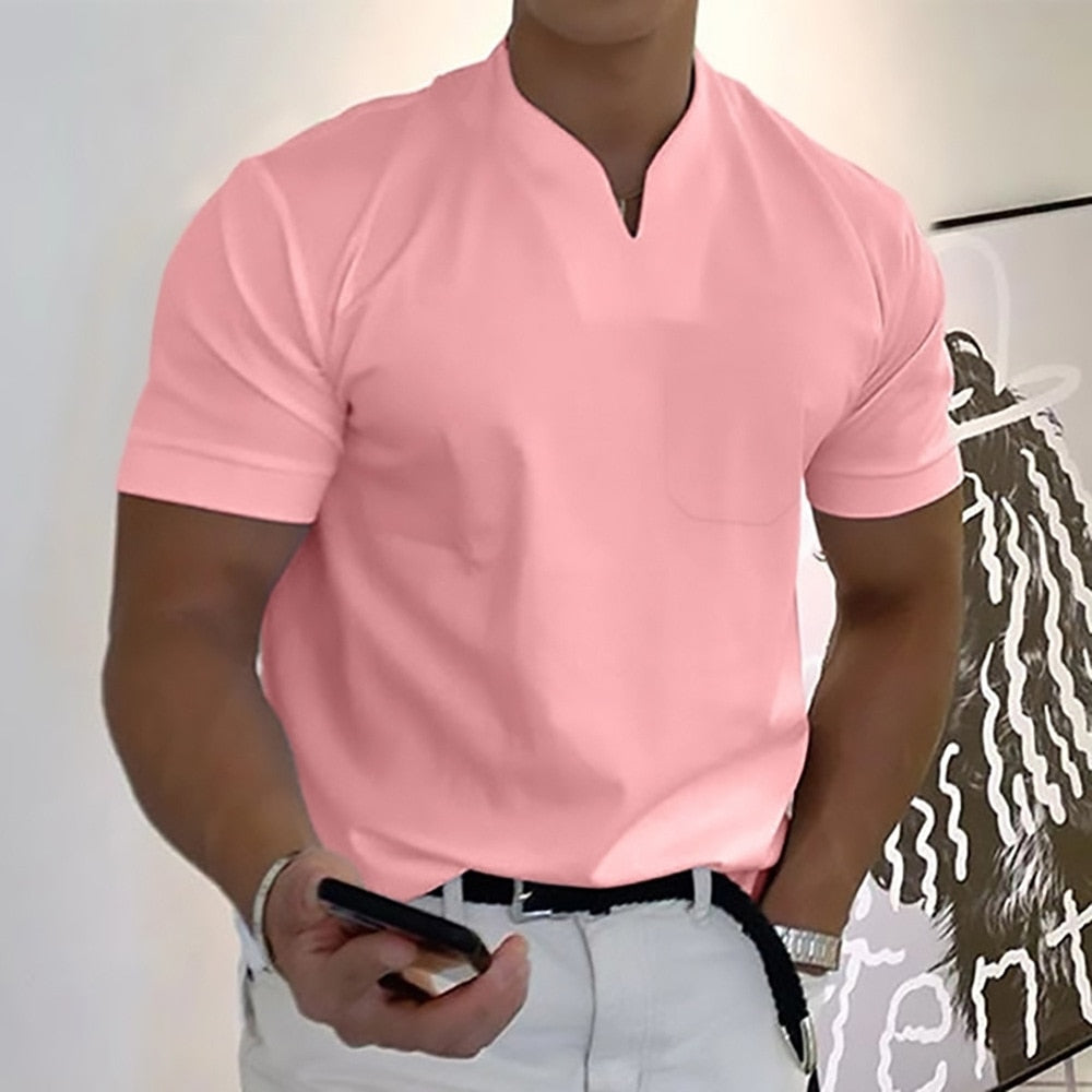Davion | Men's Slim Fit Short Sleeve V-Neck T-Shirt