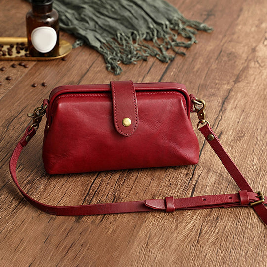 Fabienne - Retro Leather Bag, Handmade