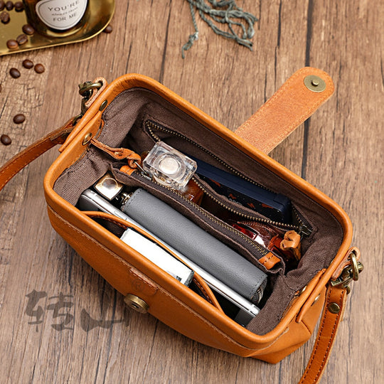 Fabienne - Retro Leather Bag, Handmade