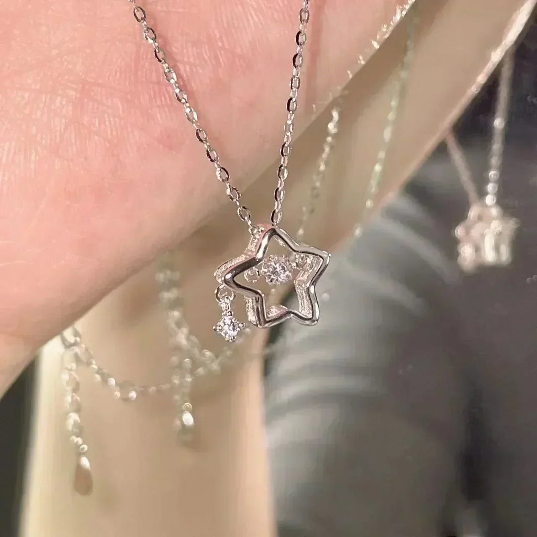 Elegant Crumpled Flower Metal Pendant Necklace