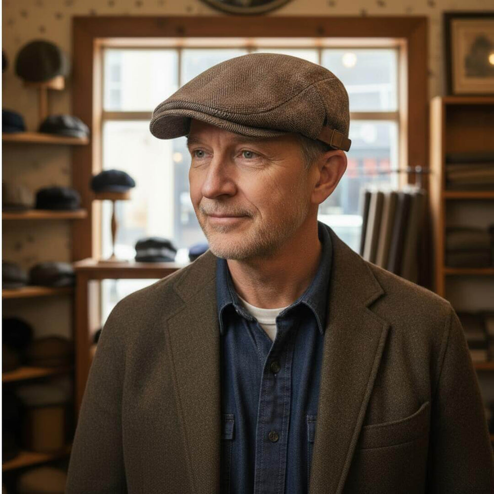 Casquette Plate en Laine Chevrons | SCOTTSDALE