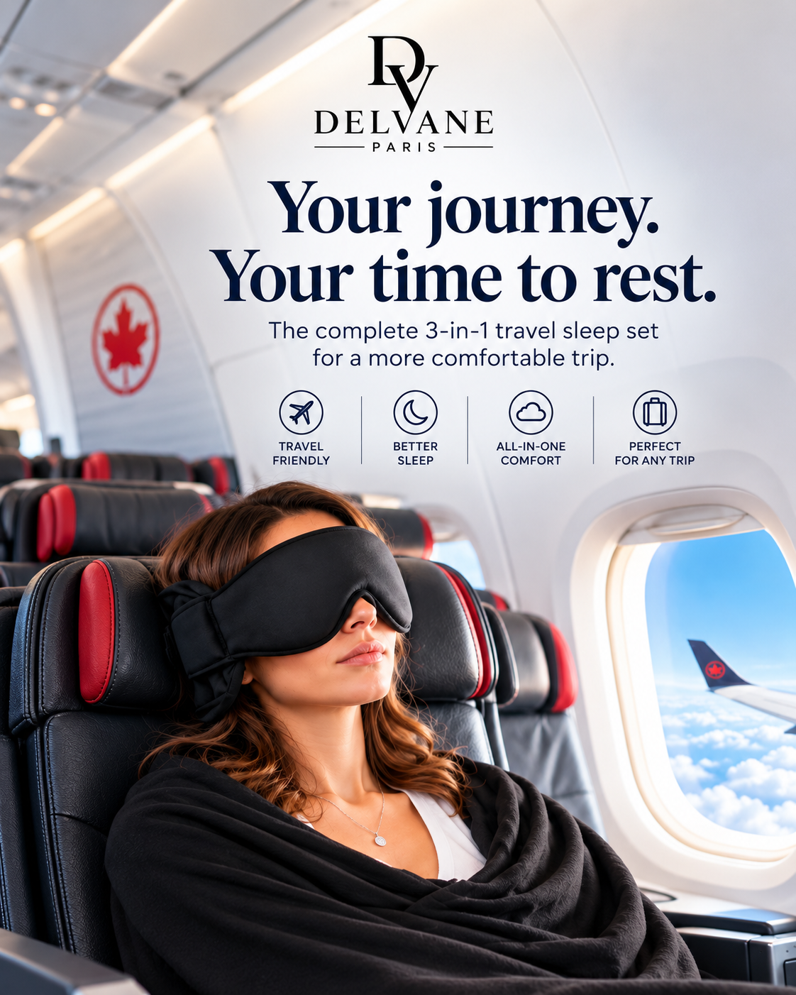 DELVANE PARIS travel sleep comfort set for journeys