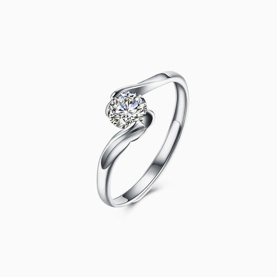 Aurore | Solitaire Ring with Twisted Crystal Setting