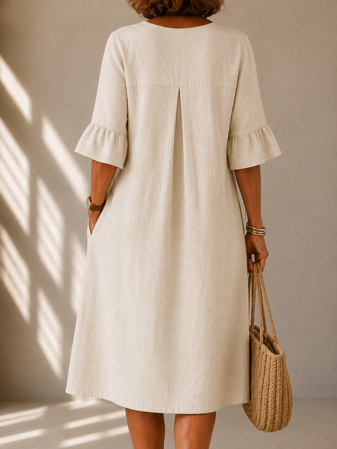 Lina | Buttoned Dress with Box Pleats