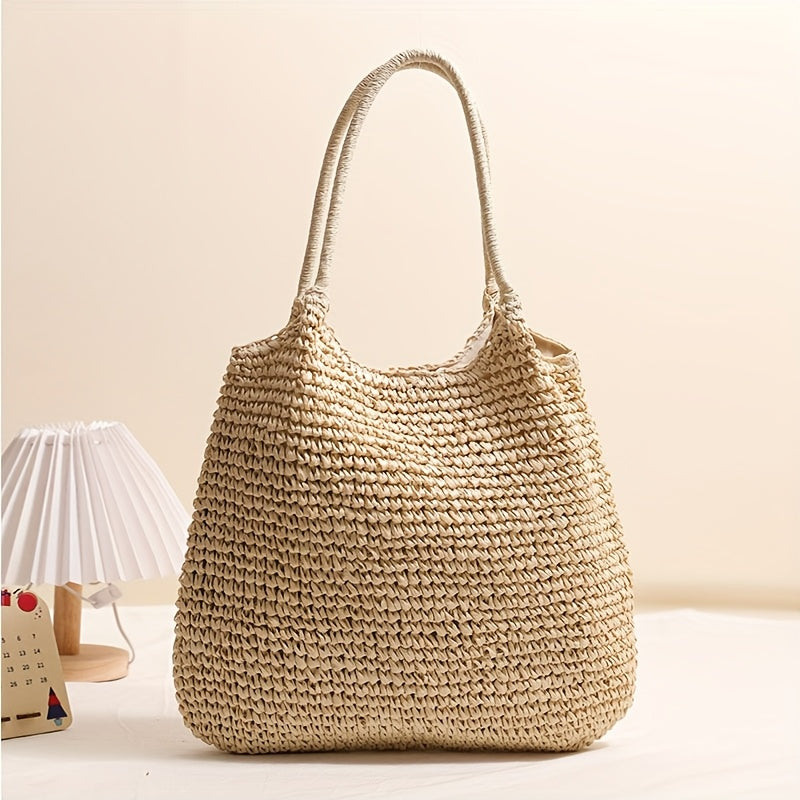 Manuela | Woven Straw Crossbody Bag - Light Natural