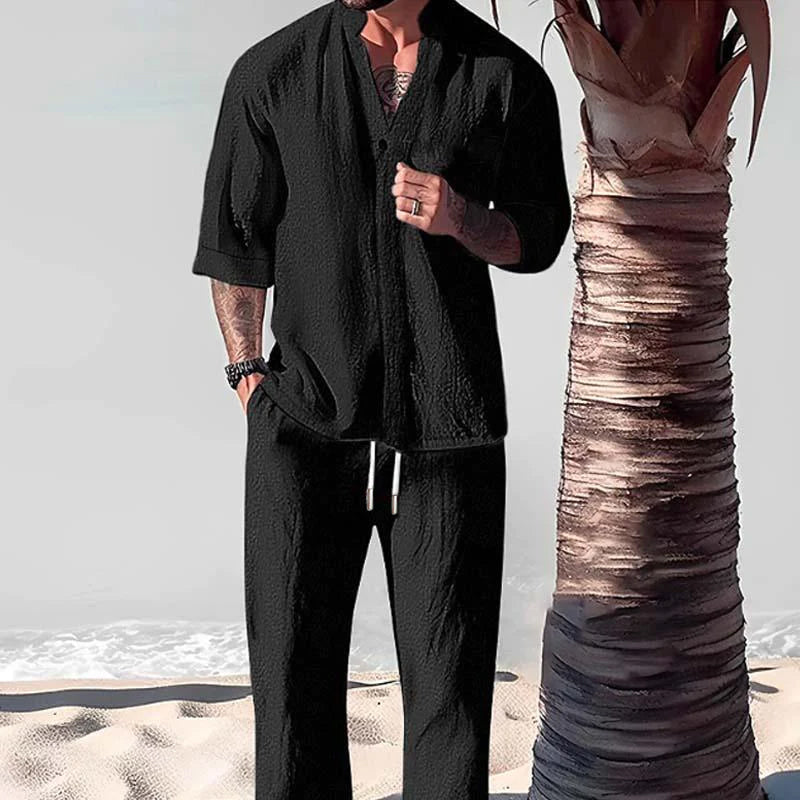 Jrue | Casual Summer Set with Breathable Shirt and Pants for Men