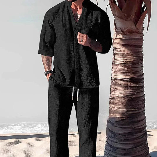 Jrue | Casual Summer Set with Breathable Shirt and Pants for Men