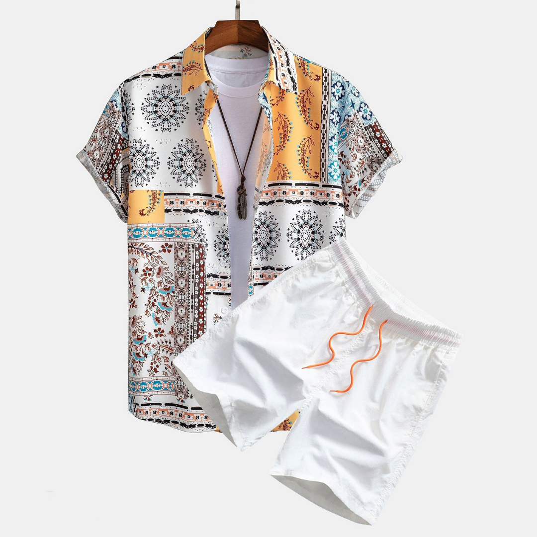 Jovanni | Men's Casual Fit Summer Shirt and Shorts Set