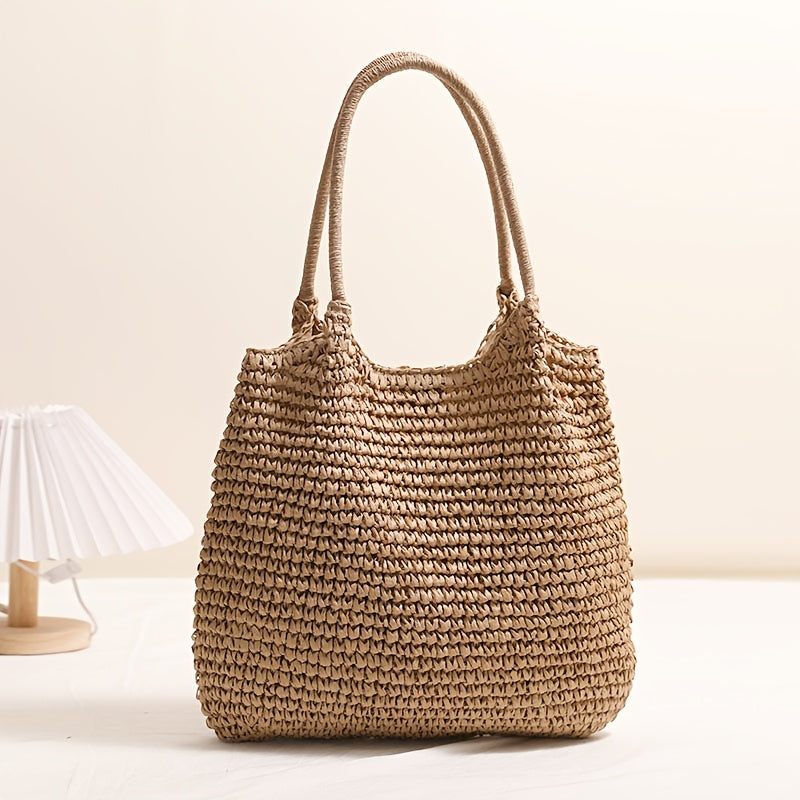 Marisol | Woven Straw Crossbody Bag - Hazelnut