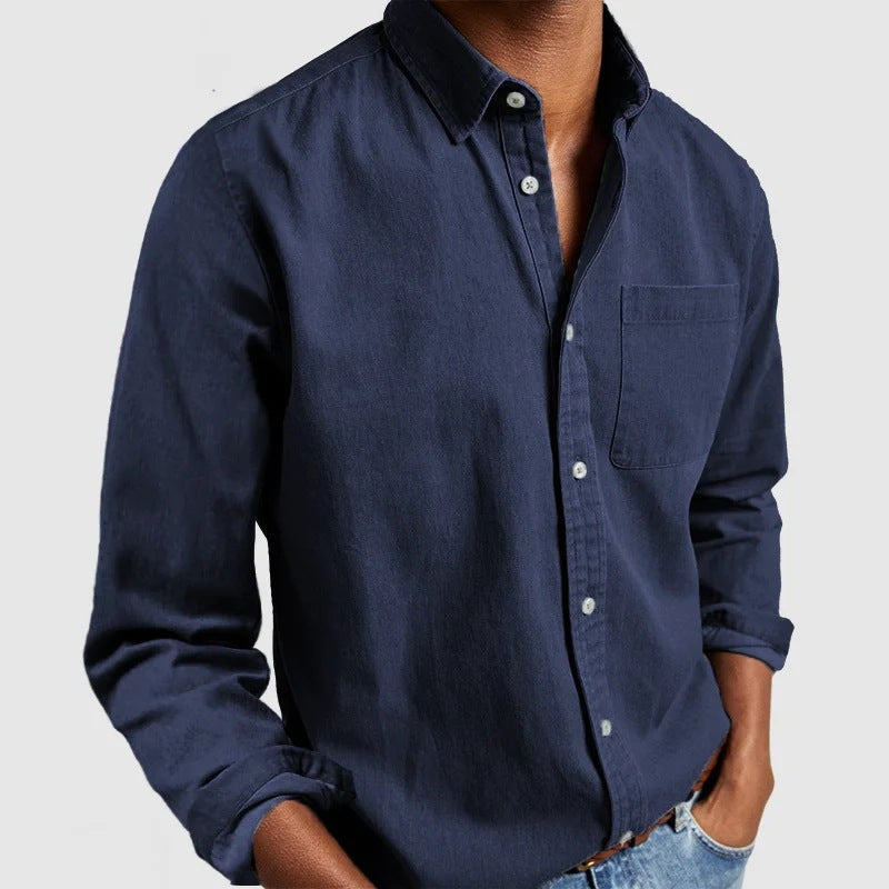 Hayden | Men's Long Sleeve Shirt with Notched Collar