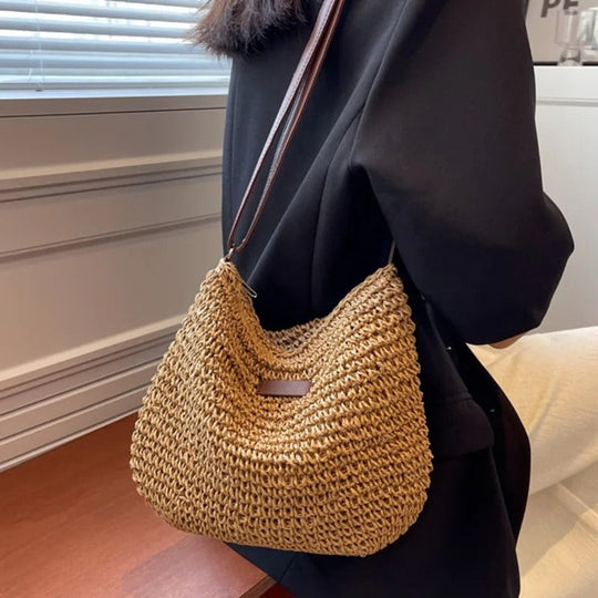 Camille | Elegant Woven Bag with Round Handles