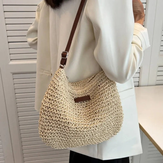 Camille | Elegant Woven Bag with Round Handles