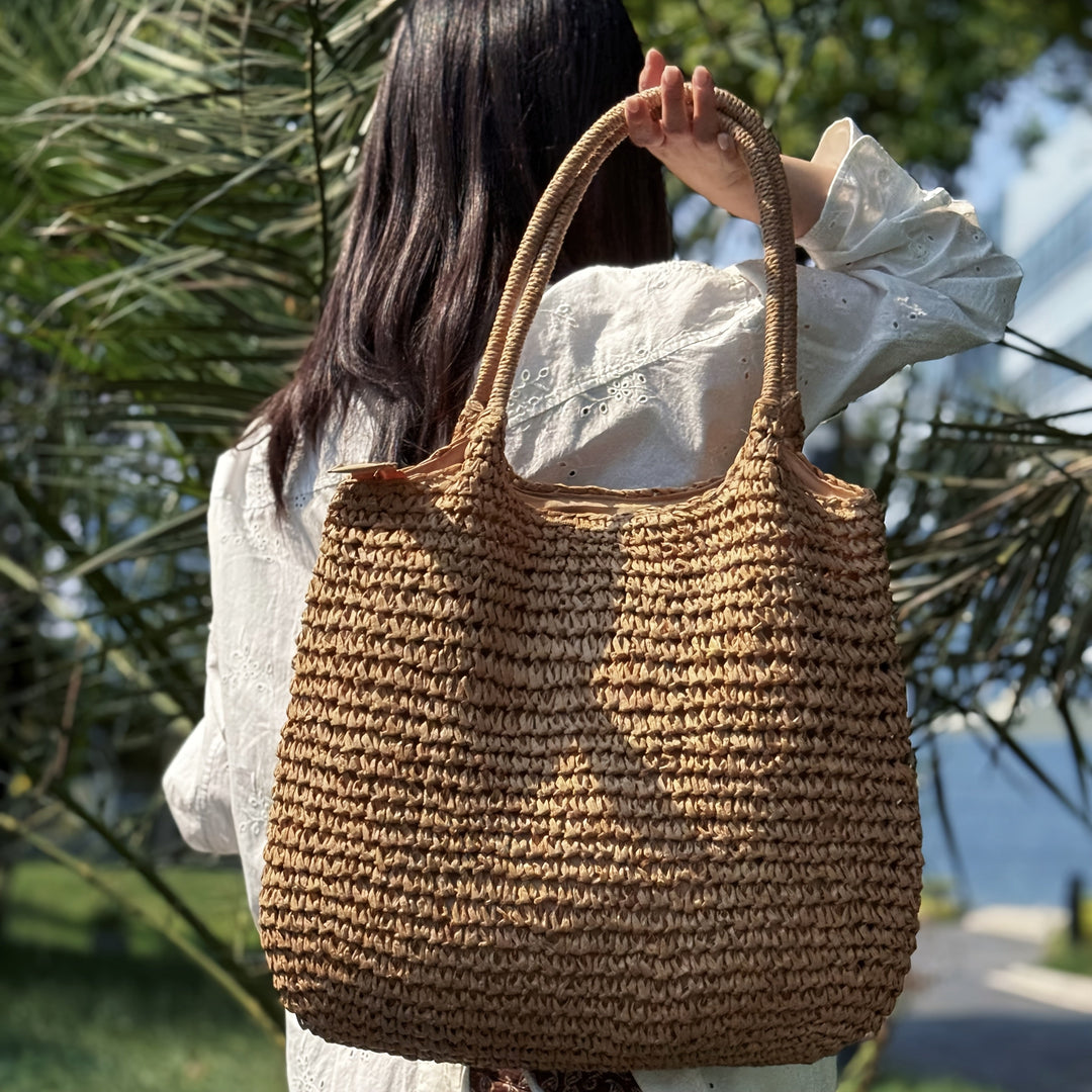 Natalina | Woven Straw Crossbody Bag - Natural